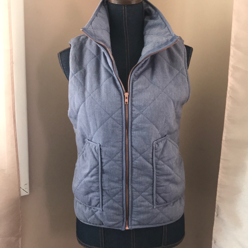 Chambray Quilted Vest